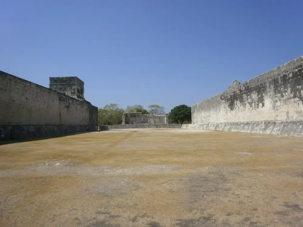 Great Ball Court at Chichen Itza ruins in Mexico