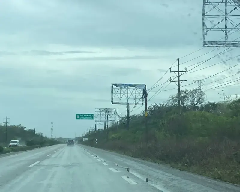 Scenic highway road through Yucatan jungle leading from Cancun to Chichen Itza