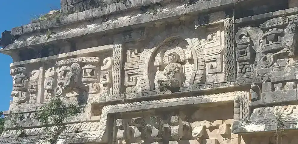 Close-up of ancient Maya carvings at Chichen Itza