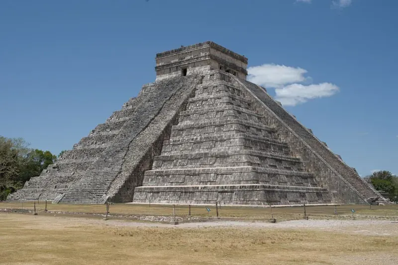 Early morning light on El Castillo pyramid at Chichen Itza before the crowds arrive