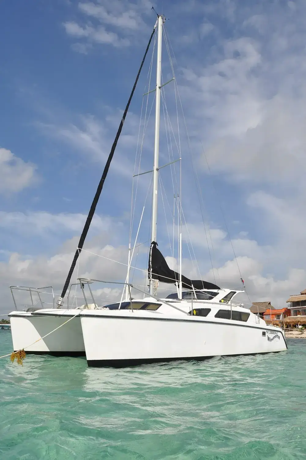 Catamaran sailing to Isla Mujeres from Cancun